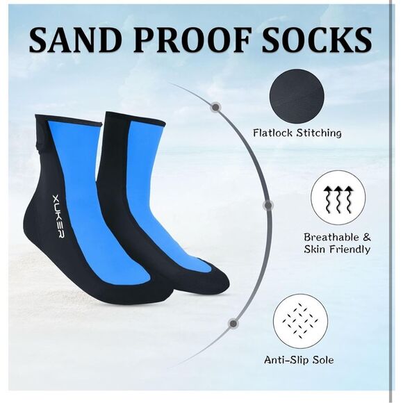 NEW Sand Proof Beach Volleyball Socks Anti Slip Quick Dry Water Socks Swim Dive - Picture 6 of 6